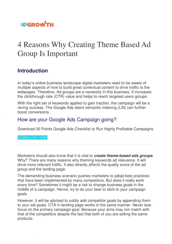 4 Reasons Why Creating Theme Based Ad Group Is Important