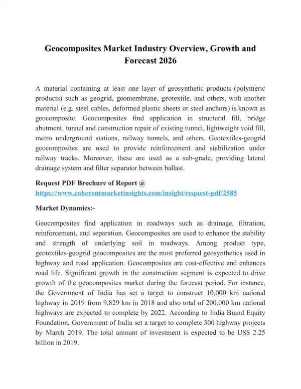 Geocomposites Market Industry Overview, Growth and Forecast 2026