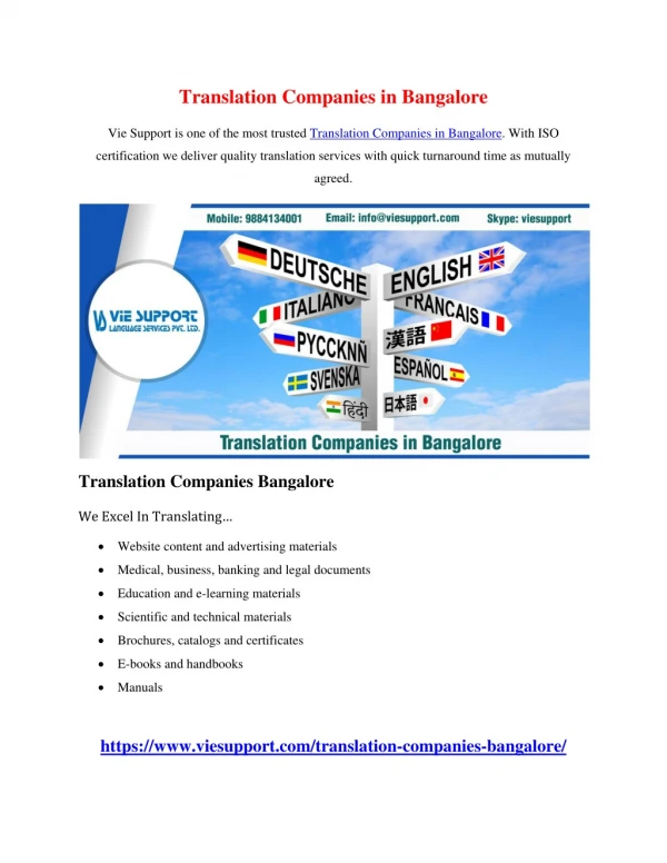 Translation Companies in Bangalore