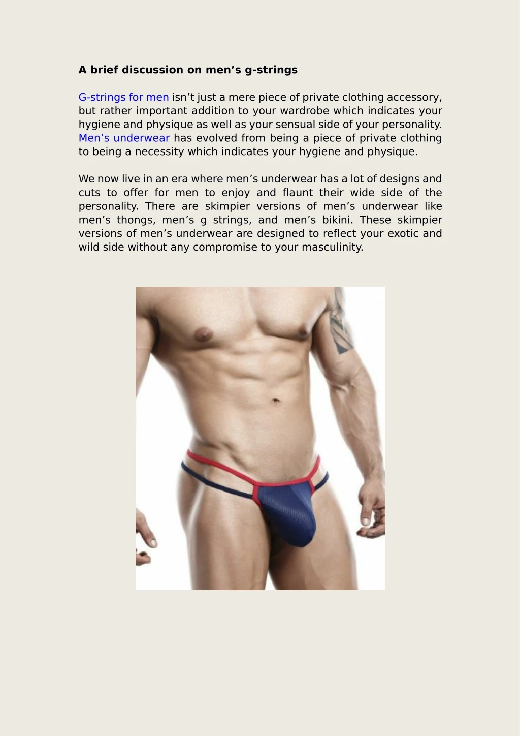 a brief discussion on men s g strings