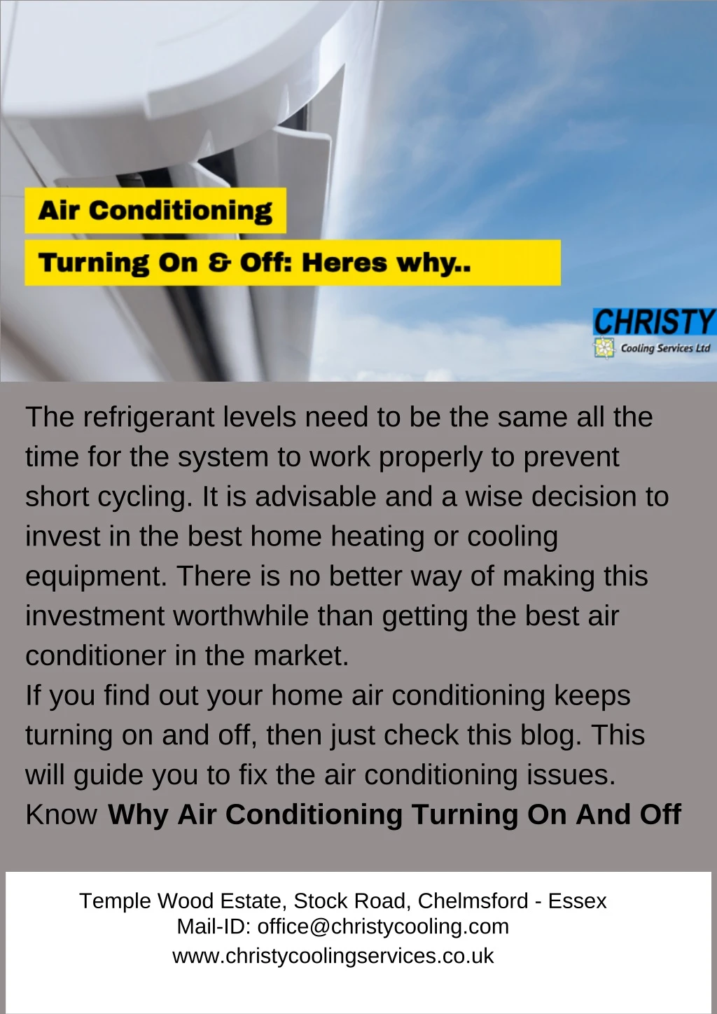 the refrigerant levels need to be the same