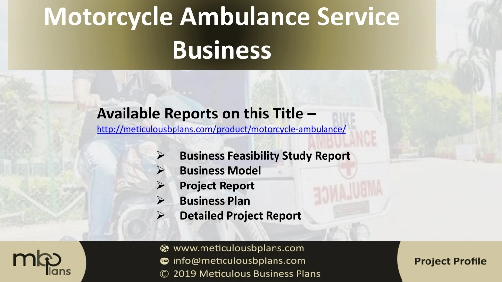 motorcycle ambulance service business