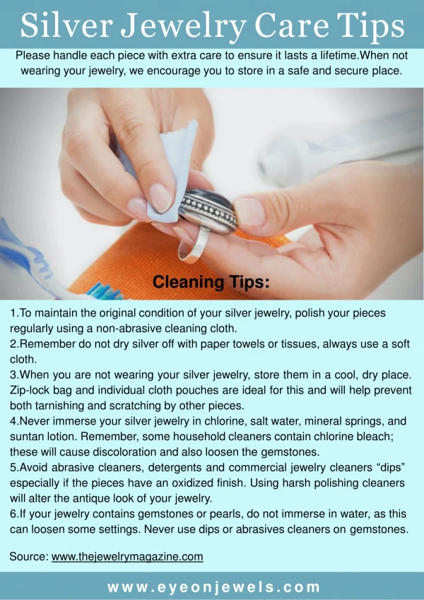Silver Jewelry Care Tips