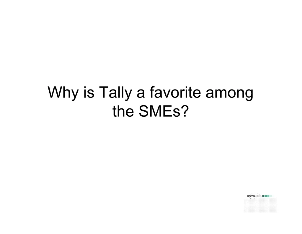 why is tally a favorite among the smes