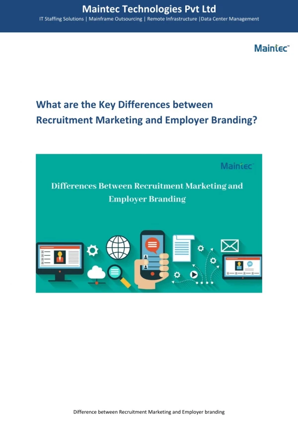 Differences between Recruitment Marketing and Employer Branding?
