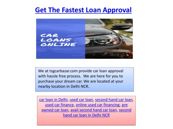 Used car loan