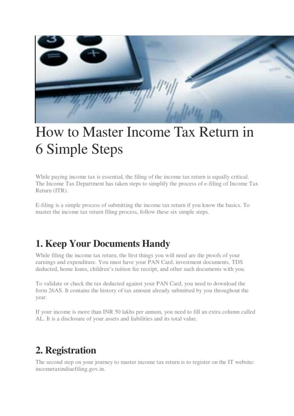 how to master income tax return in 6 simple steps