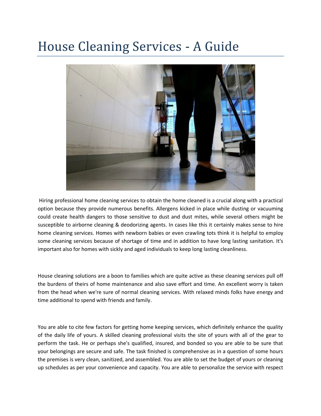 house cleaning services a guide