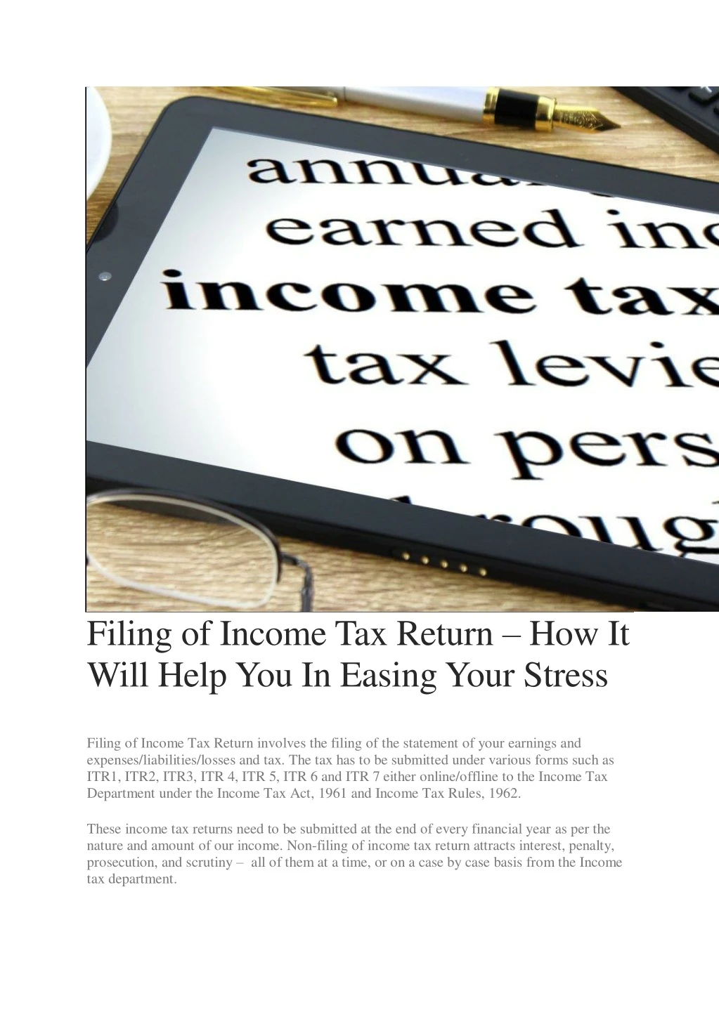 filing of income tax return how it will help