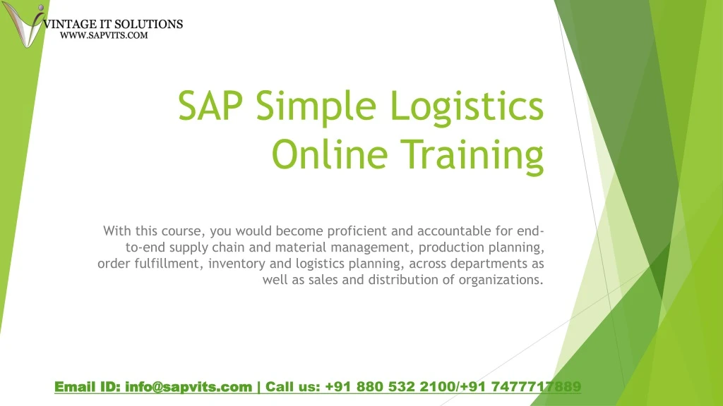 sap simple logistics online training