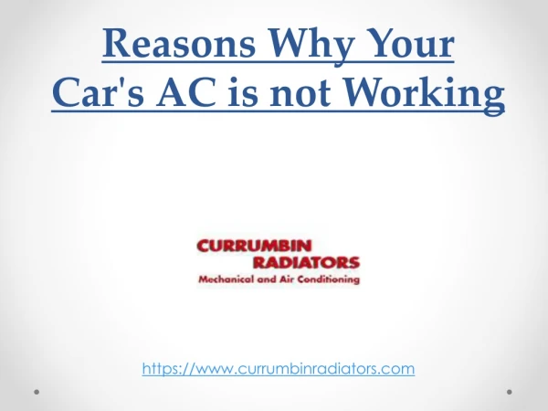 Reasons Why Your Car's AC is not Working