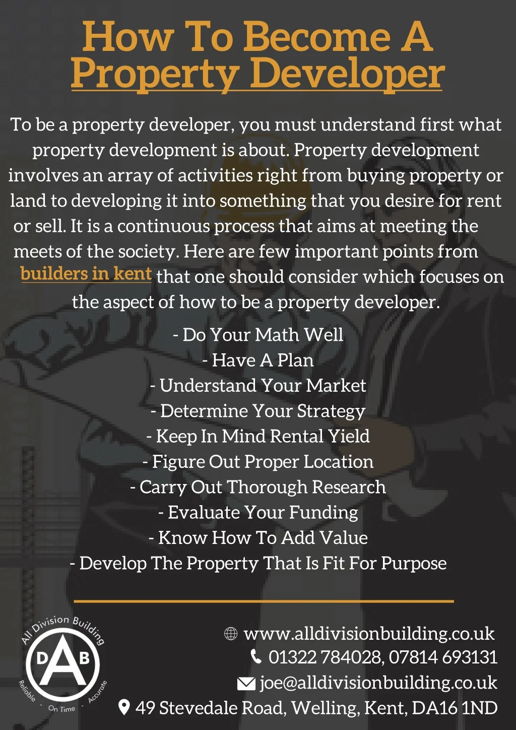 how to become a property developer