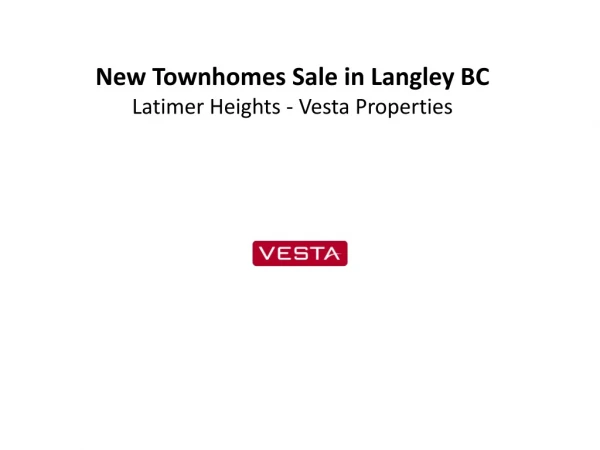 New Townhomes Sale in Langley BC
