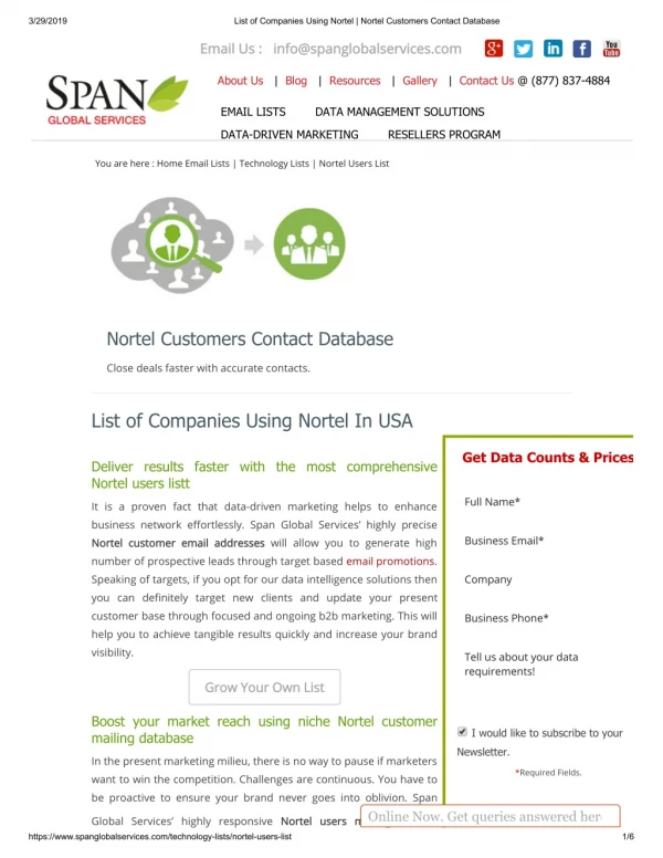 List of Companies using Nortel