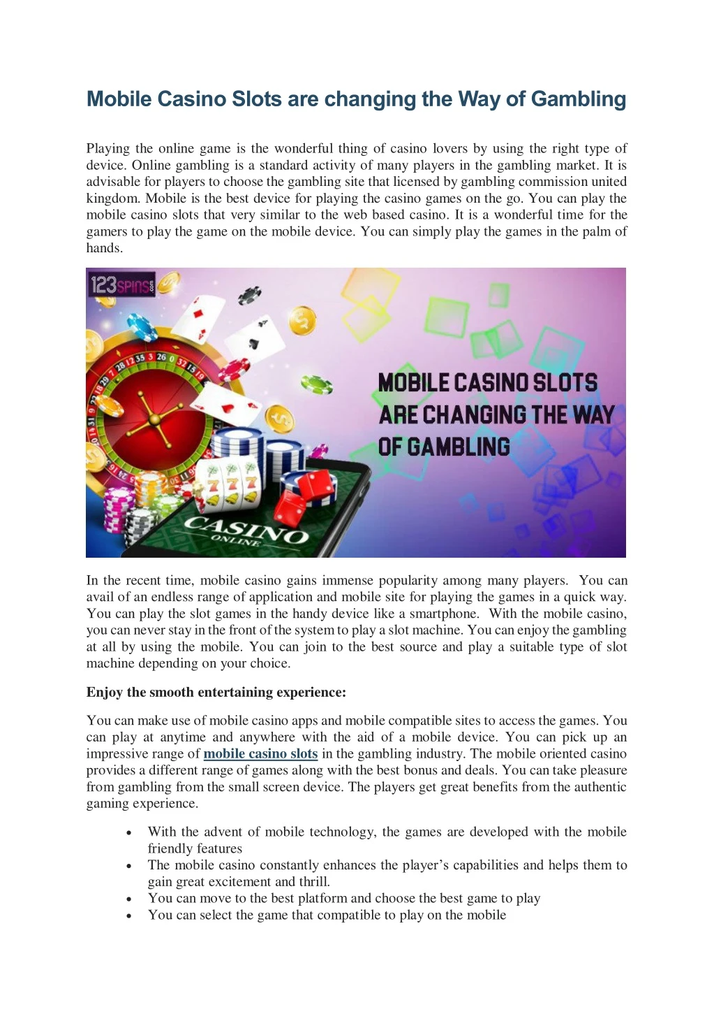 mobile casino slots are changing