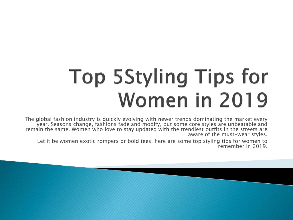 top 5styling tips for women in 2019