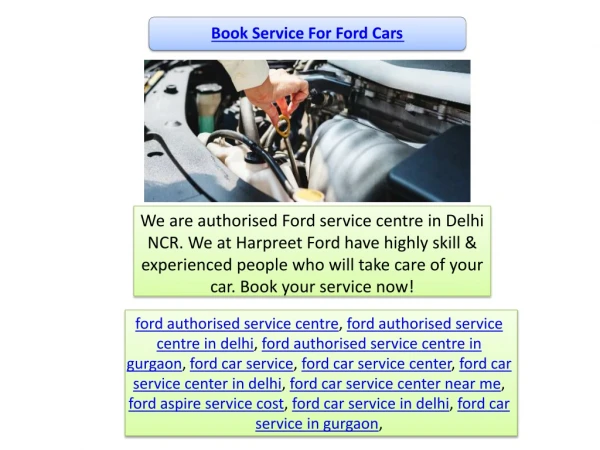 Book service for ford cars