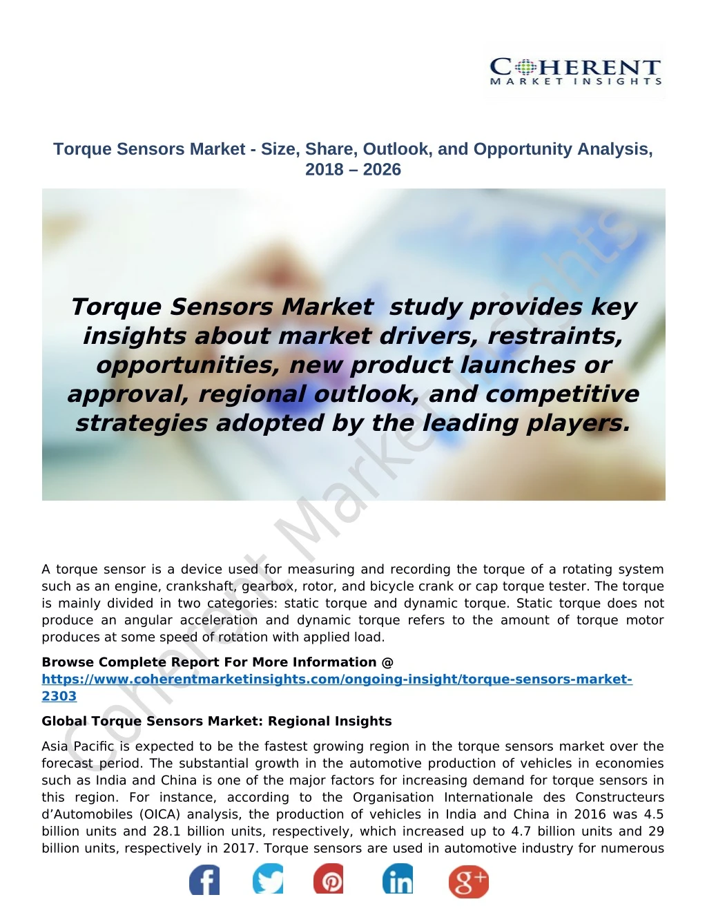 torque sensors market size share outlook