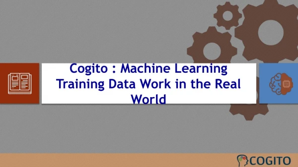 Cogito : Machine Learning Training Data Work in the Real World