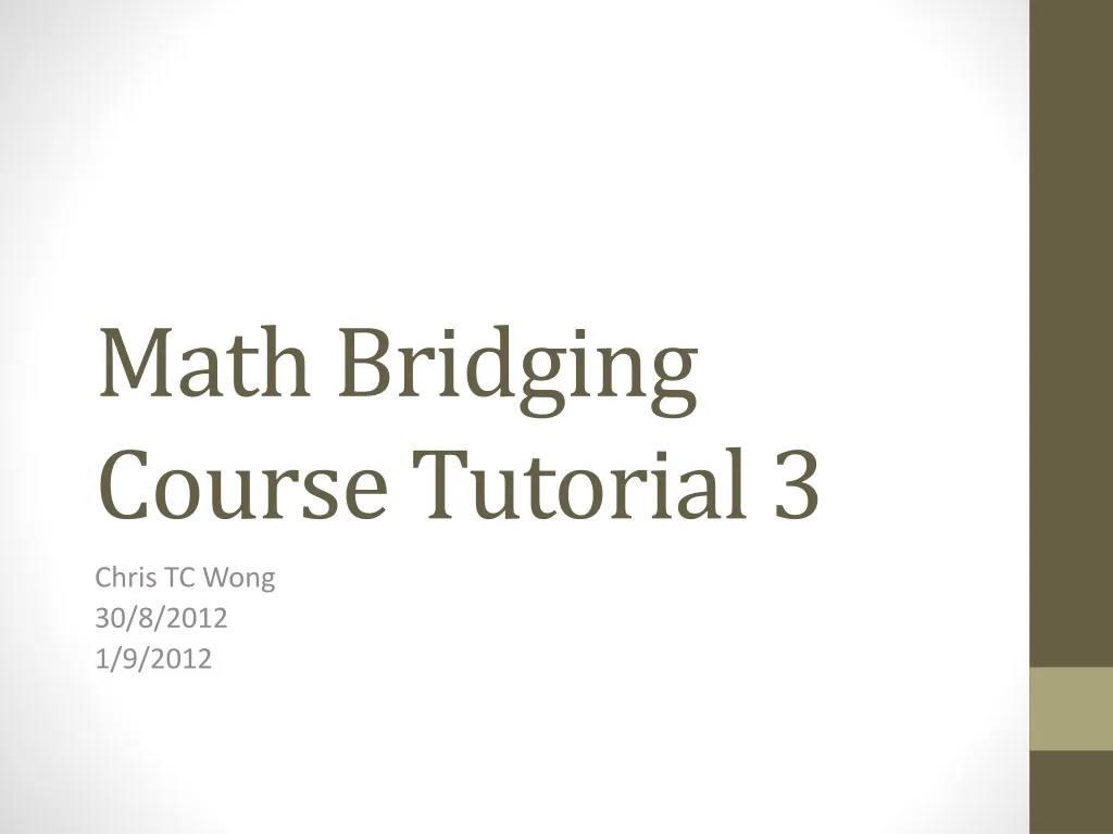 math bridging course tutorial 3