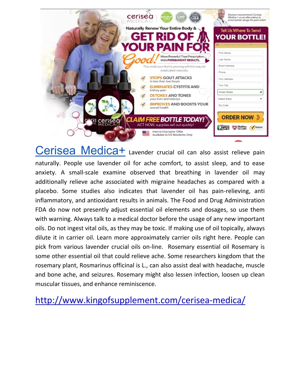 cerisea medica lavender crucial oil can also