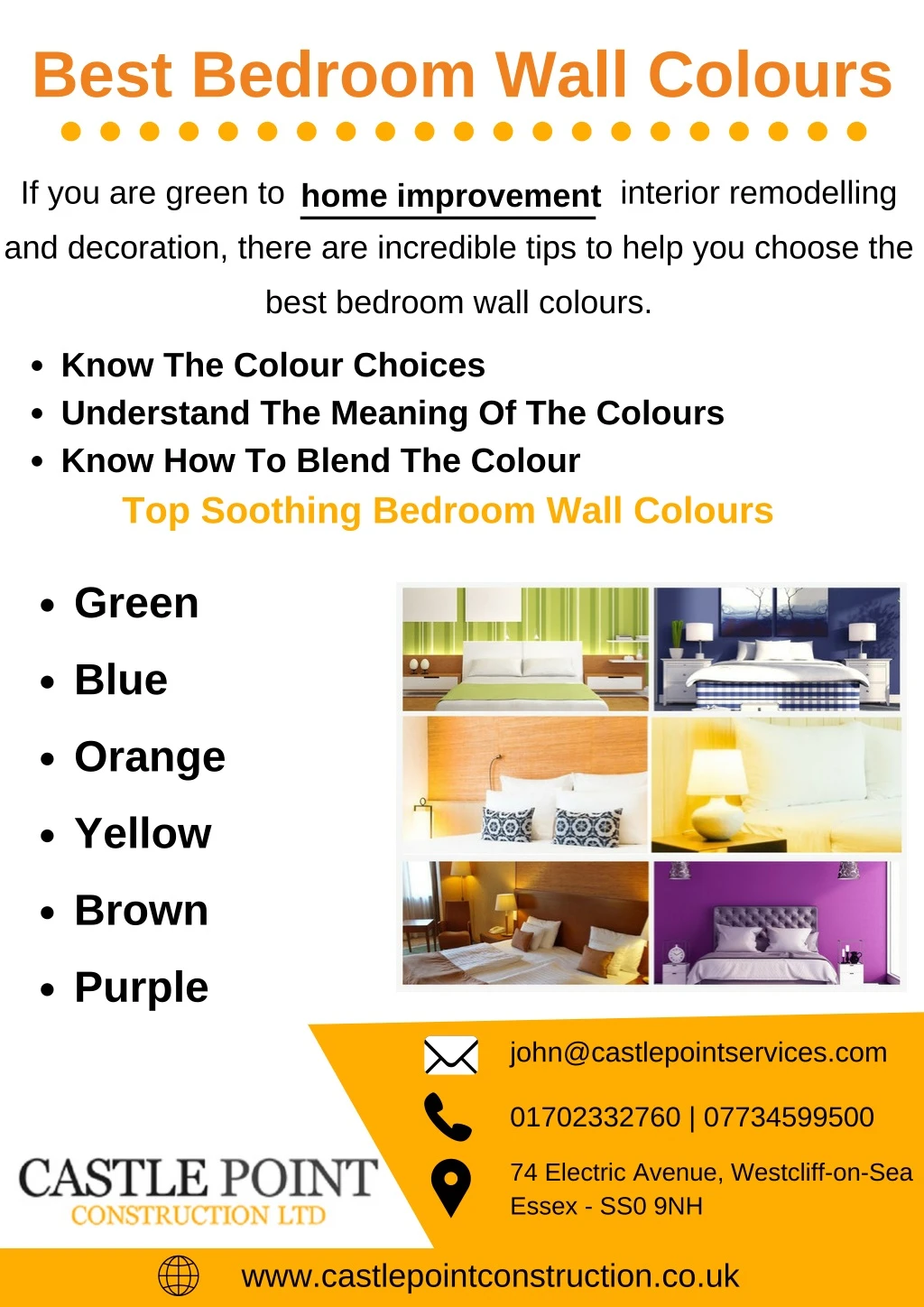 best bedroom wall colours