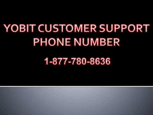 Yobit Customer Support 【 1877-780-8636】 Phone Number