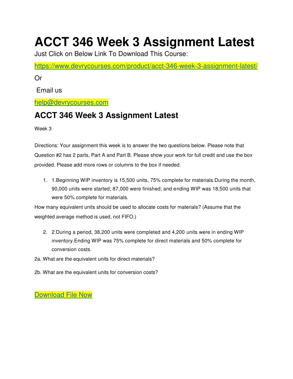 acct 346 week 3 assignment latest just click