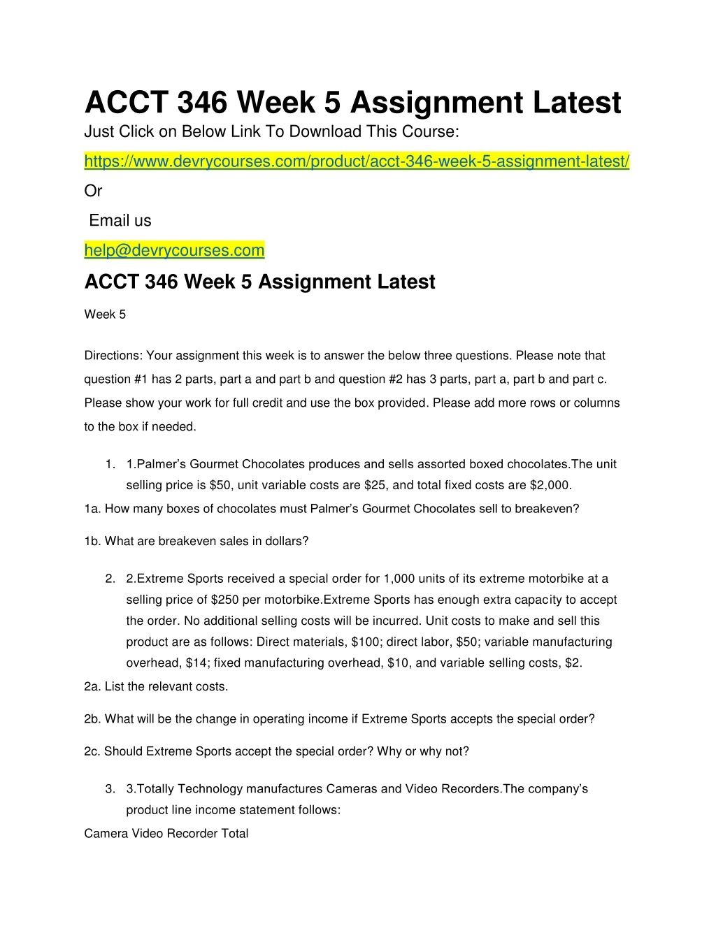 acct 346 week 5 assignment latest just click