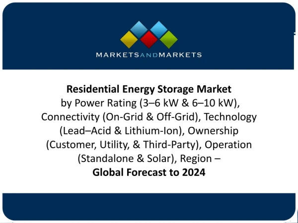 Residential Energy Storage Market worth $17.5 billion by 2024