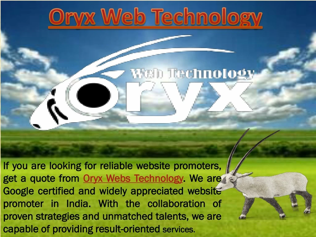 oryx web technology