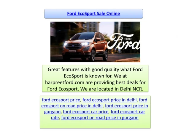 Ford ecosport sale online