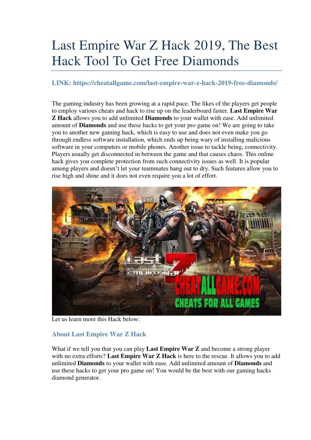 last empire war z hack 2019 the best hack tool