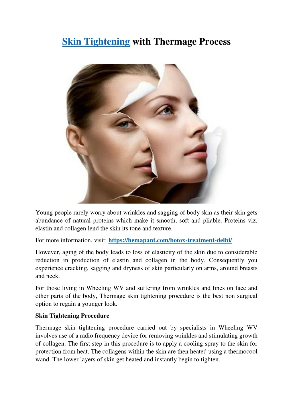 skin tightening with thermage process