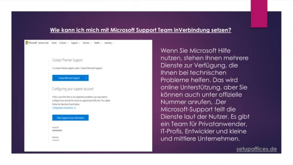 Wie kann ich mich mit Microsoft Support Team inVerbindung setzen
