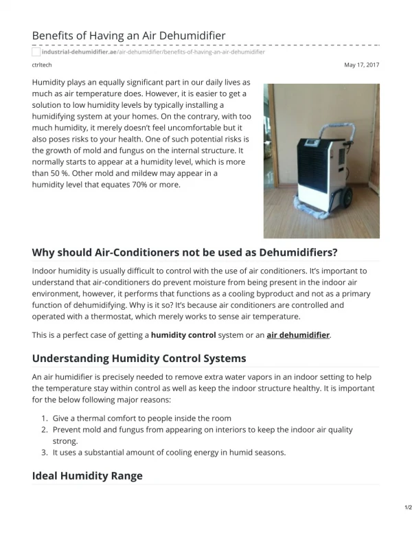 BENEFITS OF HAVING AN AIR DEHUMIDIFIER. #airdehumidifier