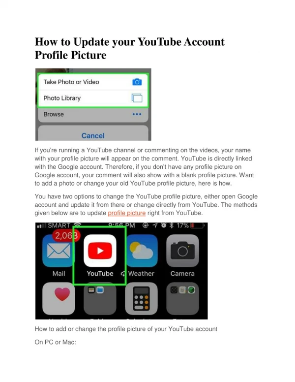 How to Update your YouTube Account Profile Picture