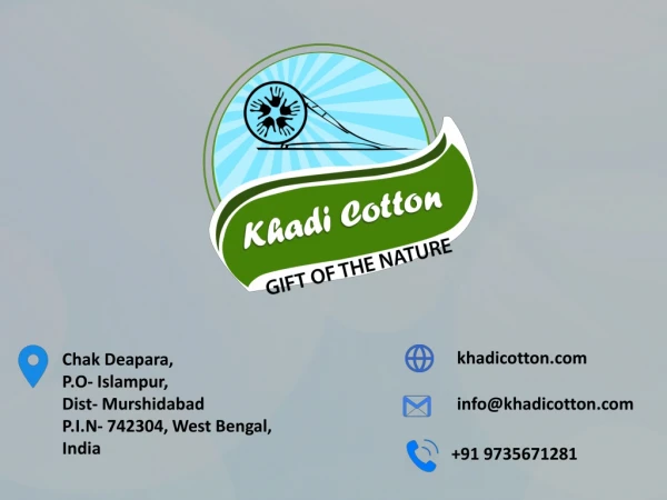 Best Handloom Khadi Cotton Fabric Manufacturer in West Bengal, India