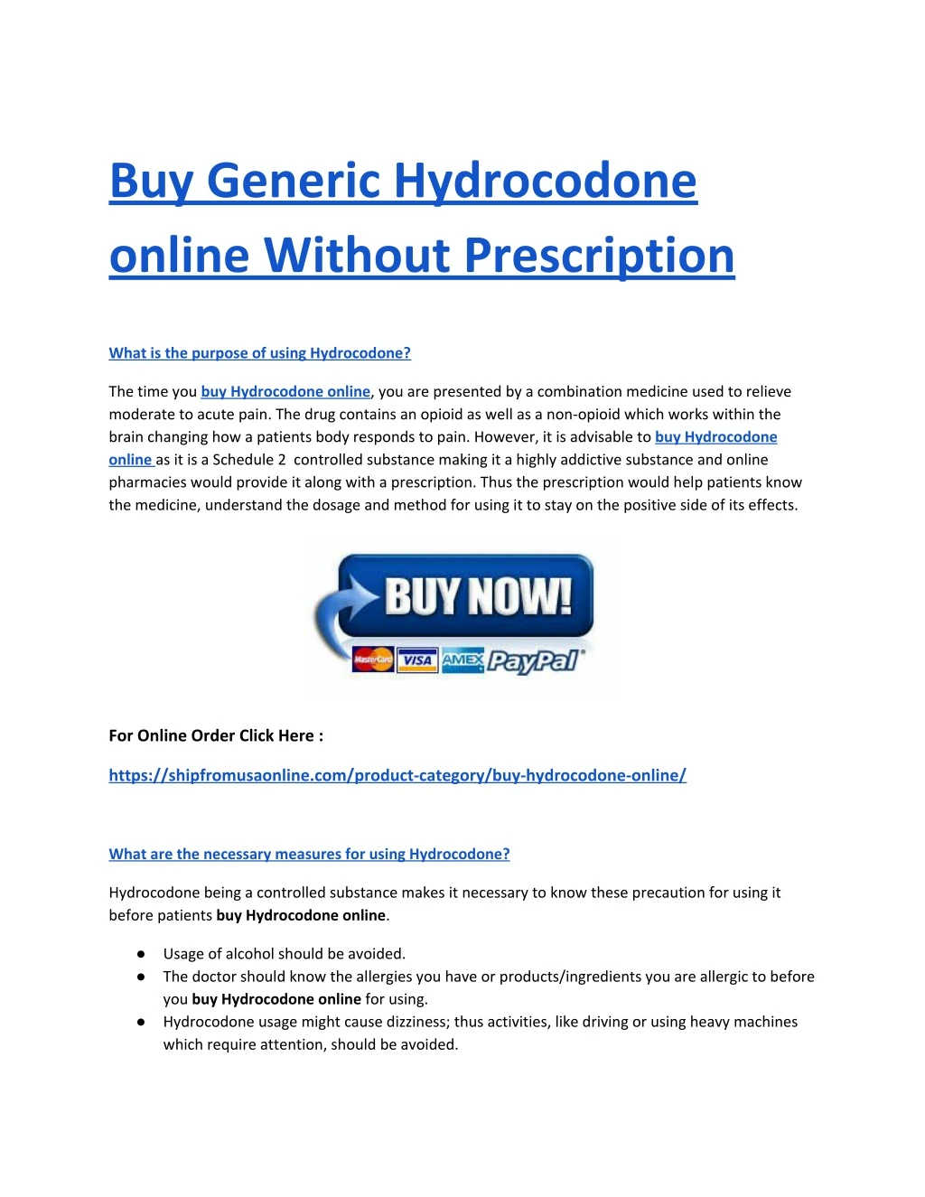 buy generic hydrocodone online without