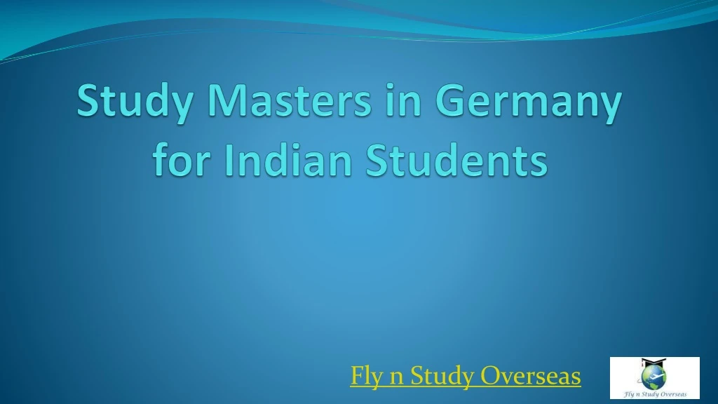 study masters in germany for indian students