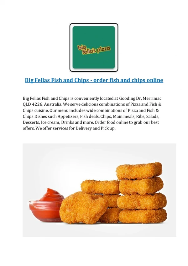 25% Off -Big Fellas Fish and Chips-Merrimac - Order Food Online
