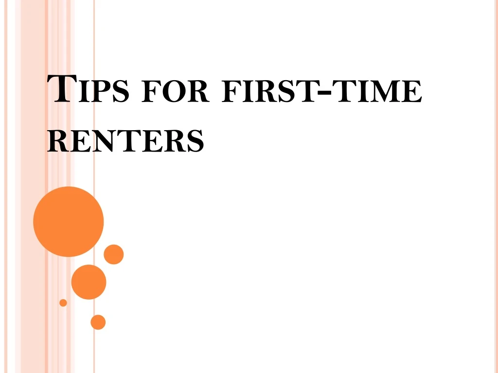 tips for first time renters