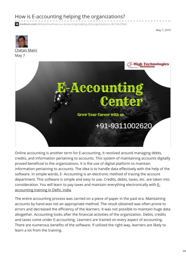 Tips to find best E-Accounting Training in Delhi, India