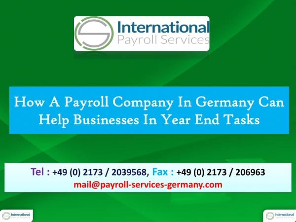 How A Payroll Company In Germany Can Help Businesses In Year End Tasks