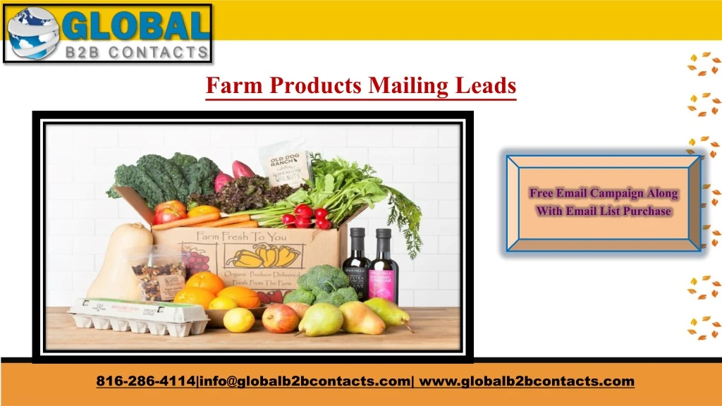 farm products mailing leads
