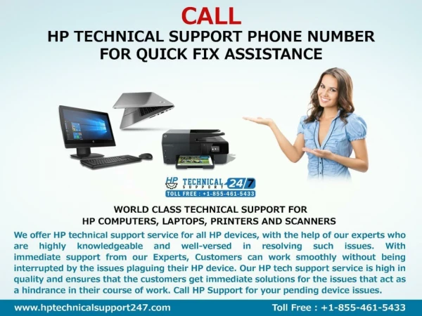 Call HP Technical Support & Assistant Phone Number: 1-855-461-5433
