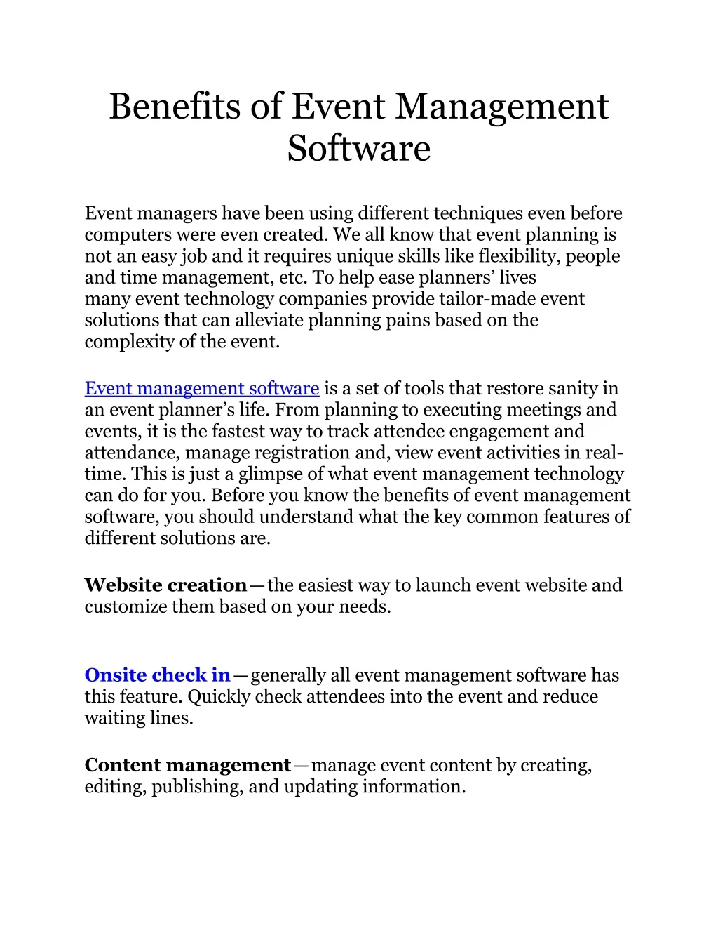 benefits of event management software