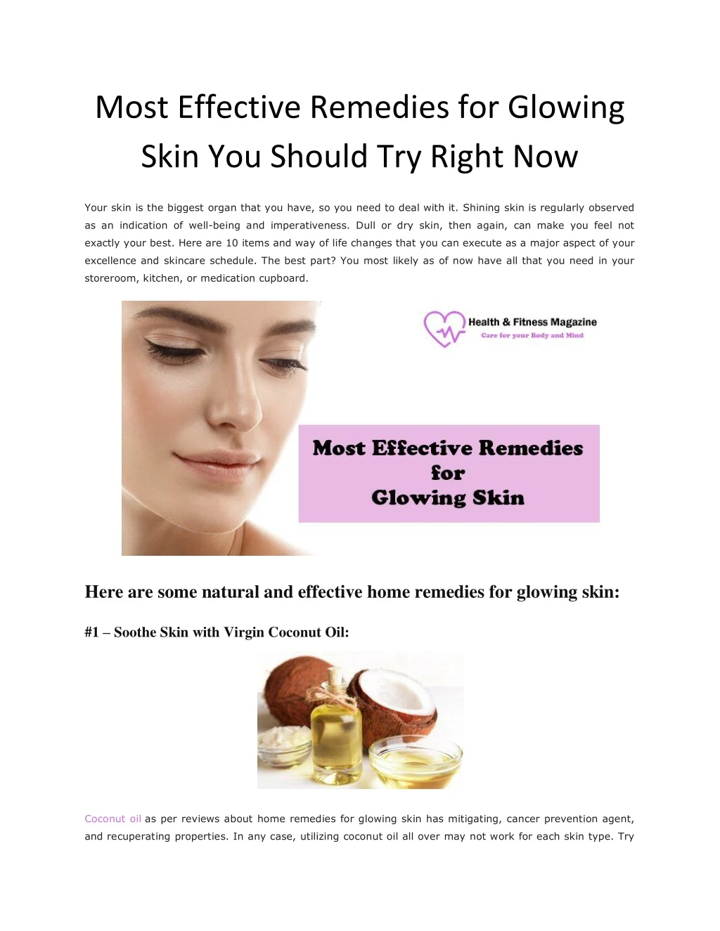 most effective remedies for glowing skin
