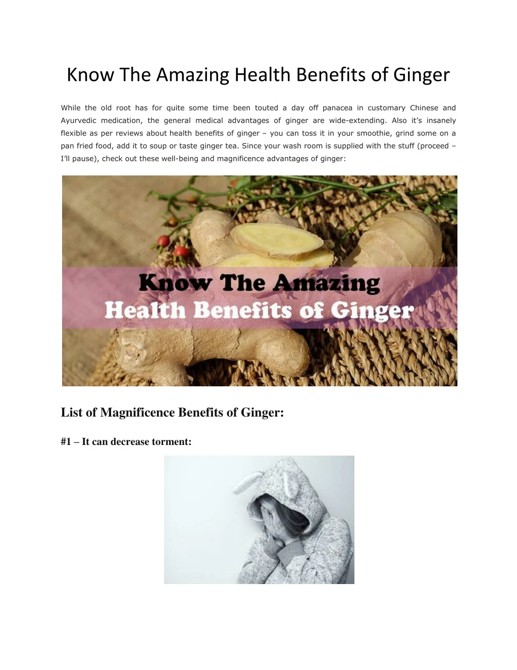 know the amazing health benefits of ginger