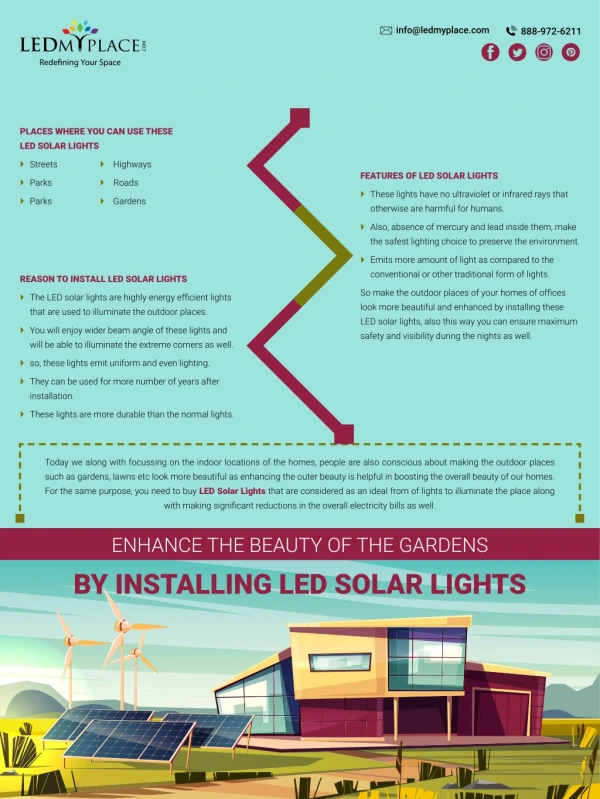 Enhance the Beauty of the Gardens by Installing LED Solar Lights